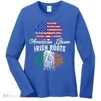 American Grown Irish Root Ireland Flag Irish Gift Women's Long Sleeve Shirt thumb 0