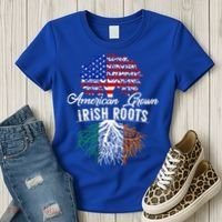 American Grown Irish Root Ireland Flag Irish Gift Women's T-Shirt thumb 3