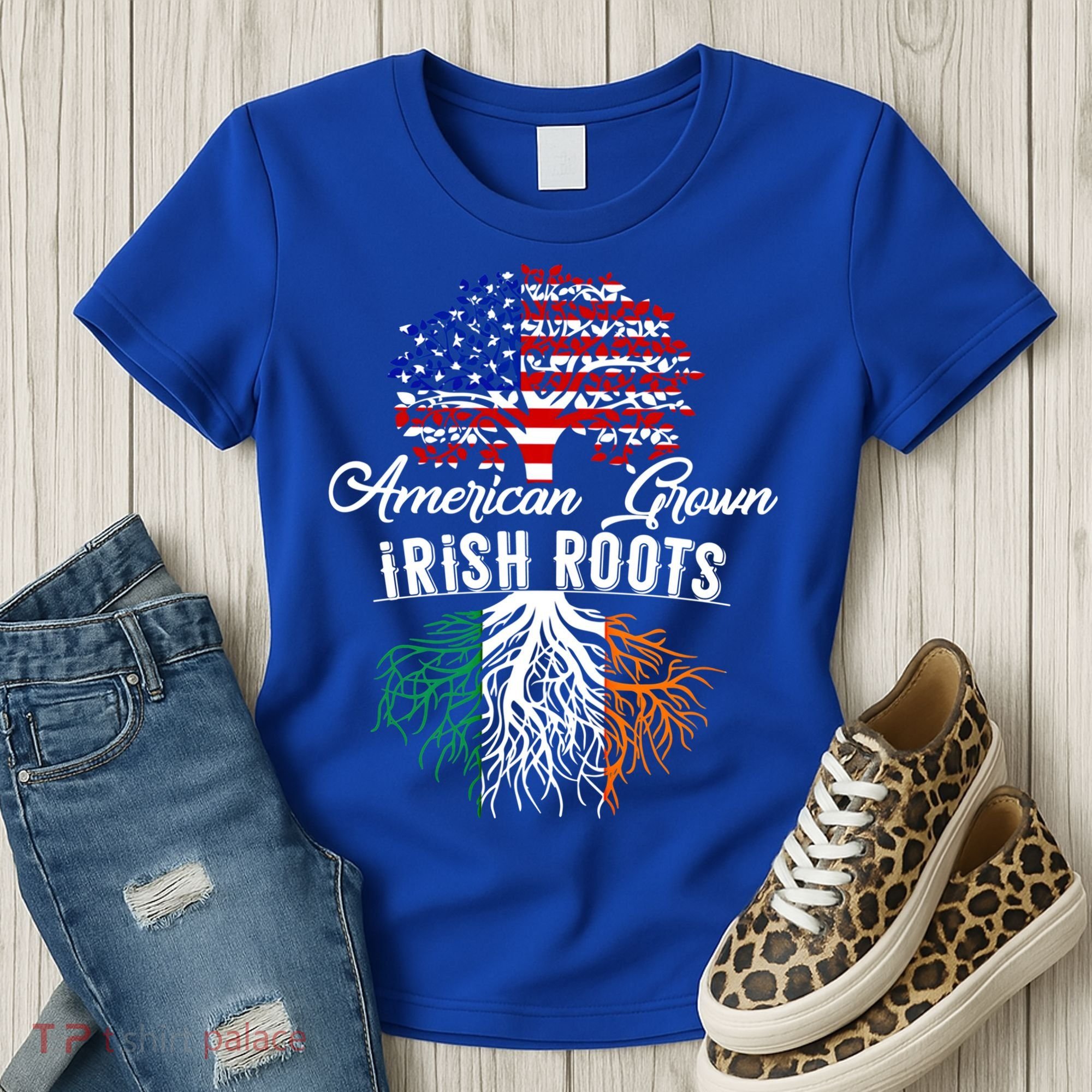 American Grown Irish Root Ireland Flag Irish Gift Women's T-Shirt