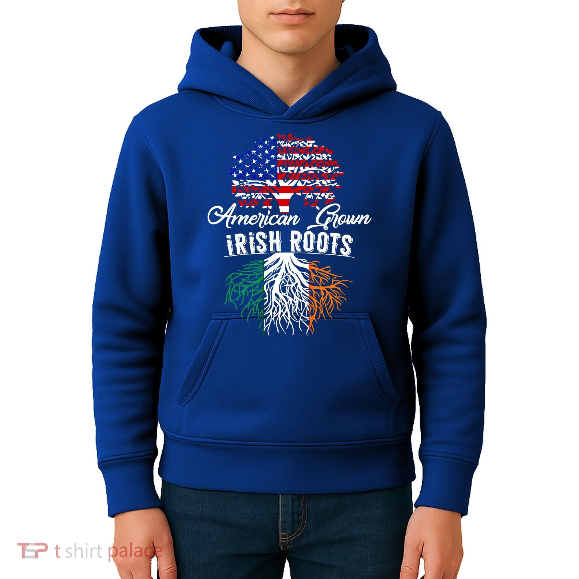 American Grown Irish Root Ireland Flag Irish Gift Kids Hoodie