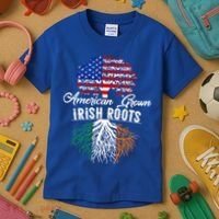 American Grown Irish Root Ireland Flag Irish Gift Kids T-Shirt thumb 3