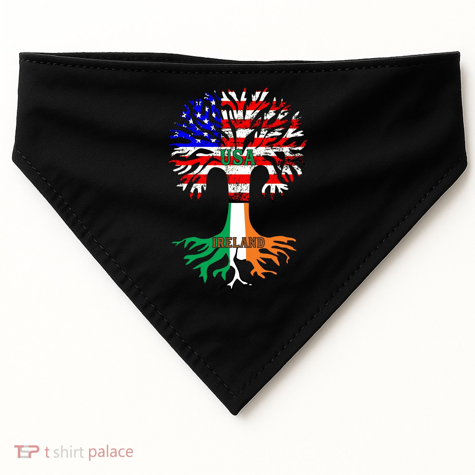 American Grown Irish Roots Ireland Flag USA-Made Doggie Bandana