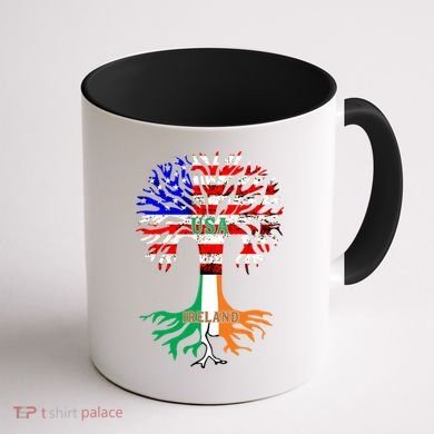 American Grown Irish Roots Ireland Flag Coffee Mug back
