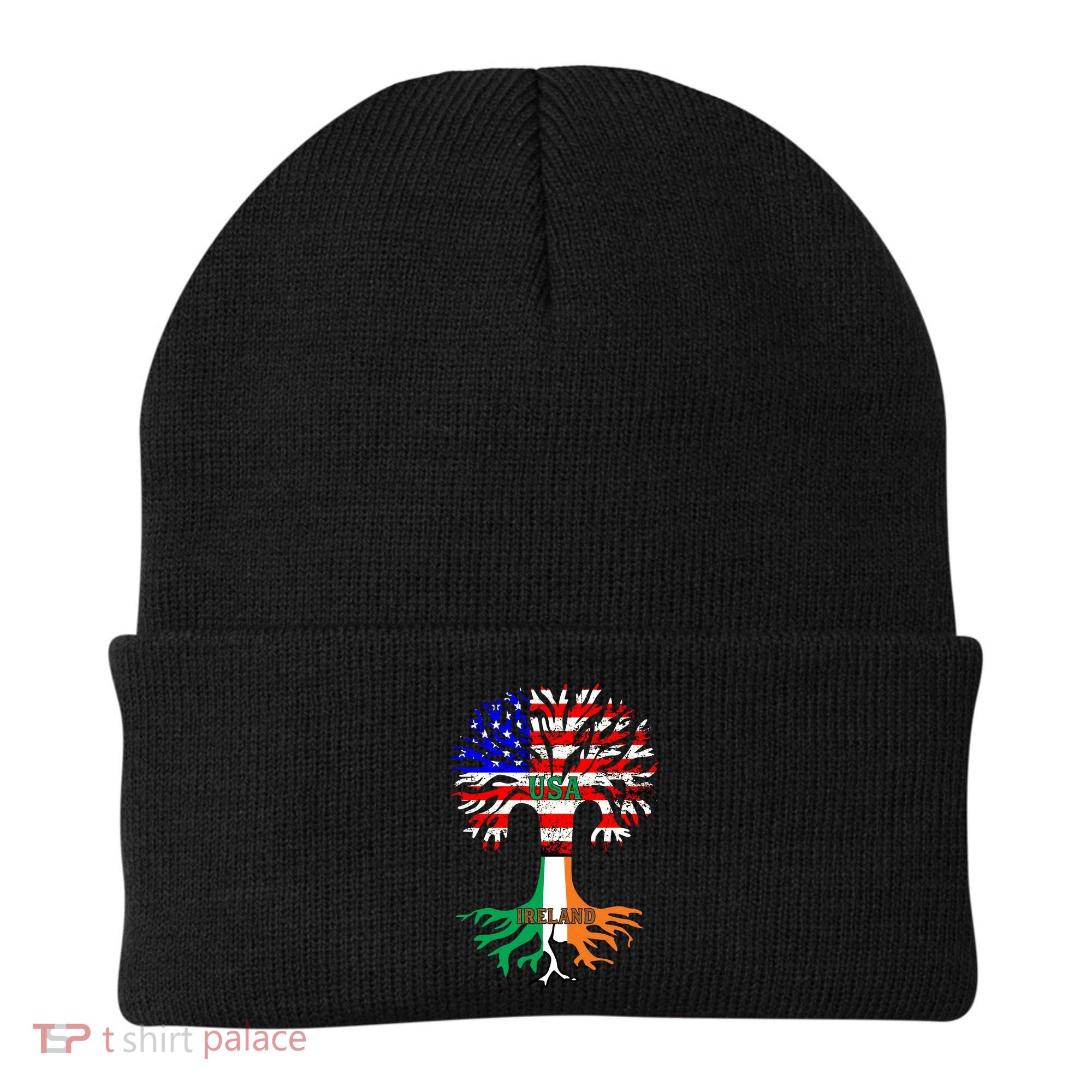 American Grown Irish Roots Ireland Flag Beanie