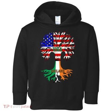 American Grown Irish Roots Ireland Flag Toddler Hoodie