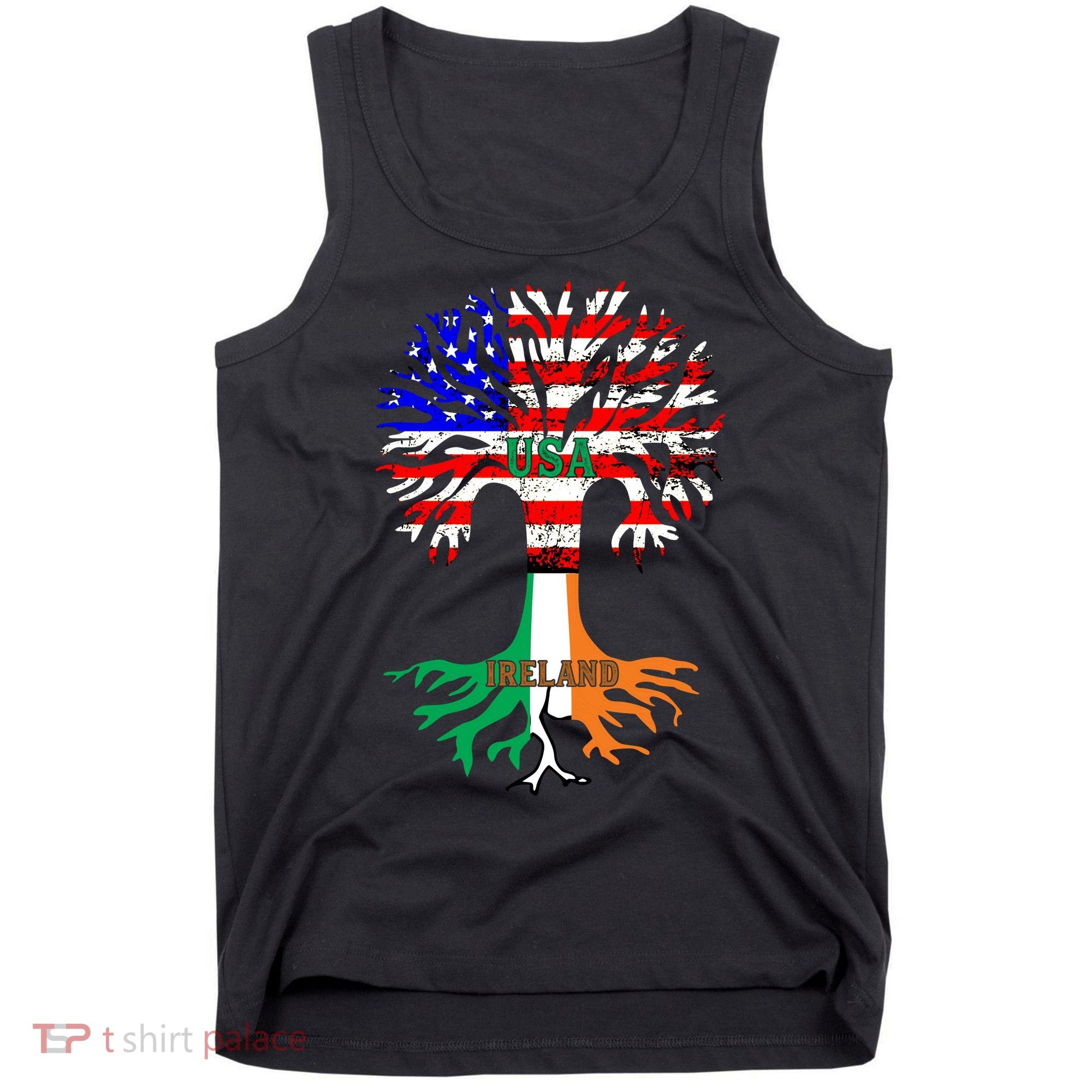 American Grown Irish Roots Ireland Flag Tank Top