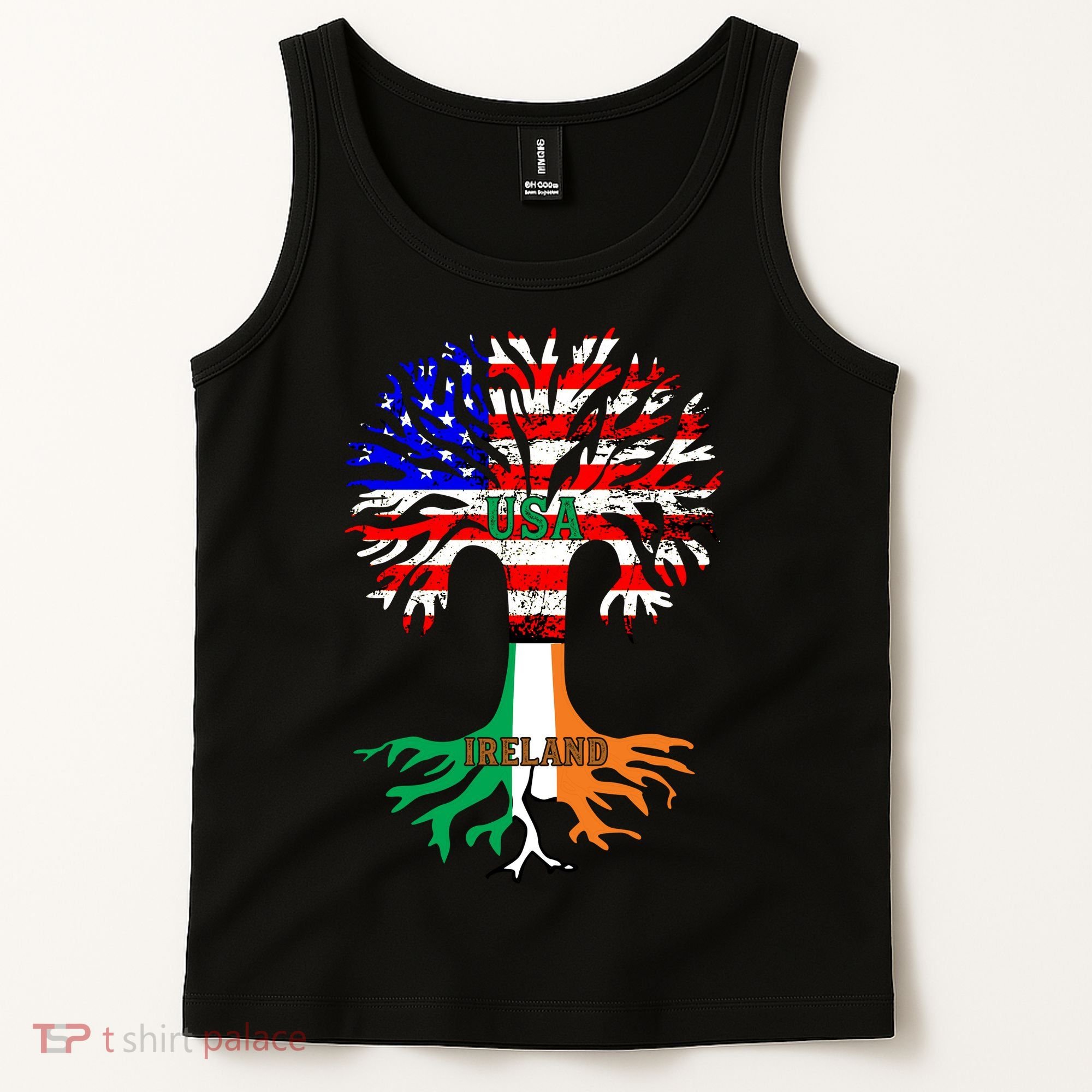 American Grown Irish Roots Ireland Flag Tank Top