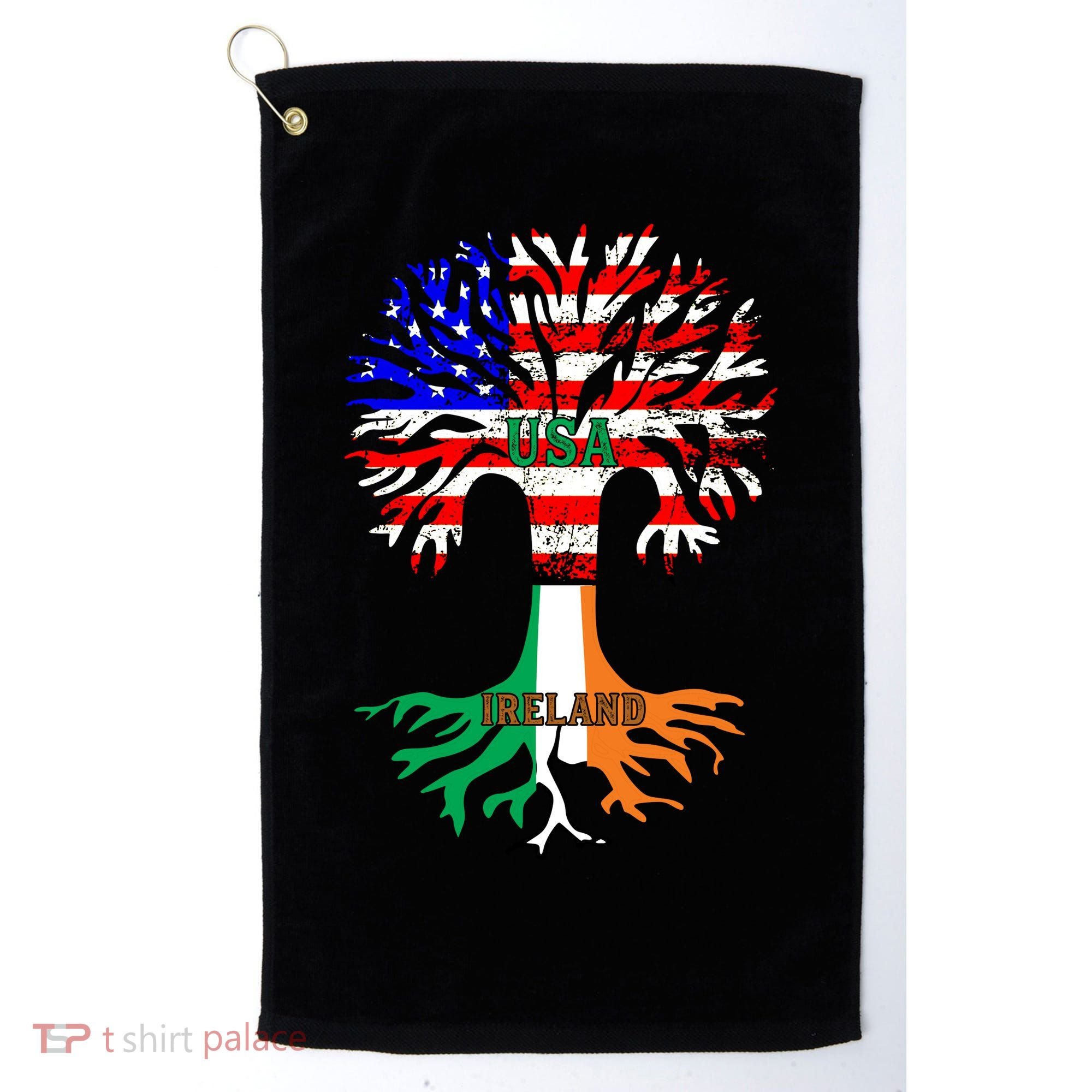 American Grown Irish Roots Ireland Flag Golf Towel