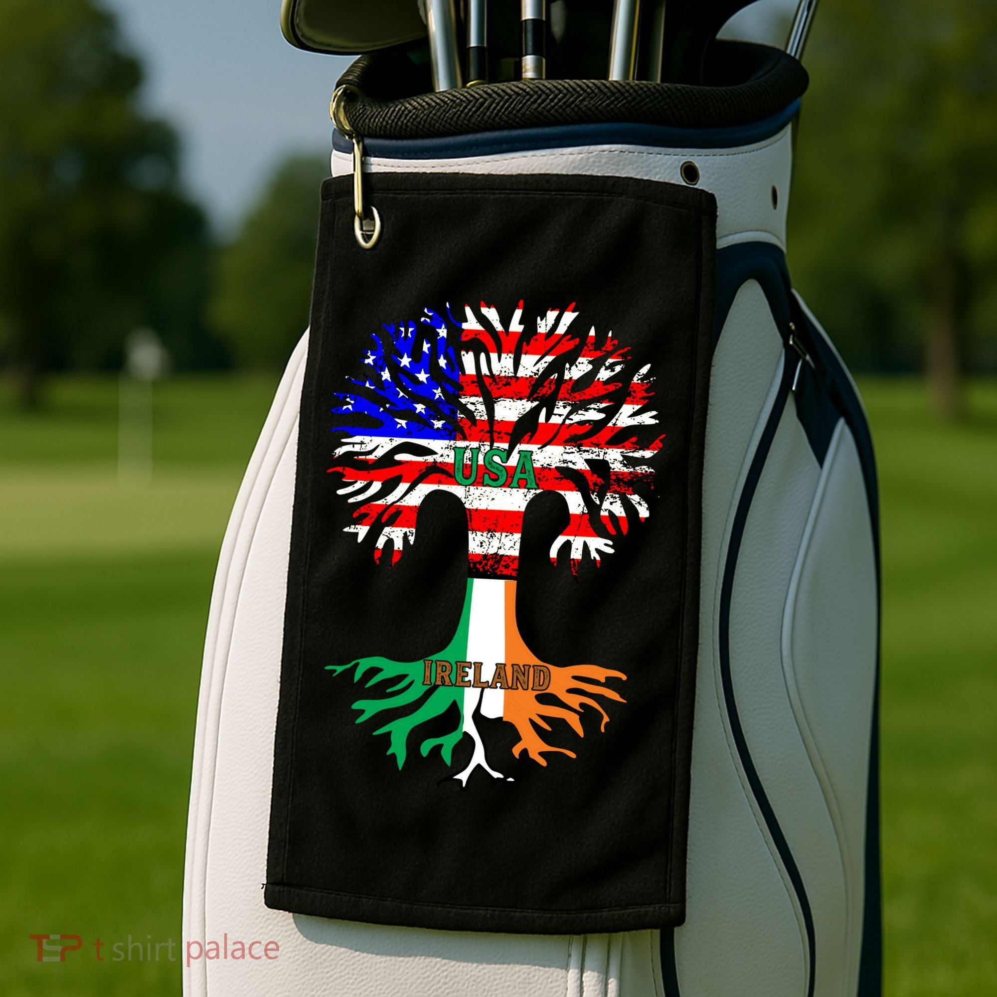 American Grown Irish Roots Ireland Flag Golf Towel