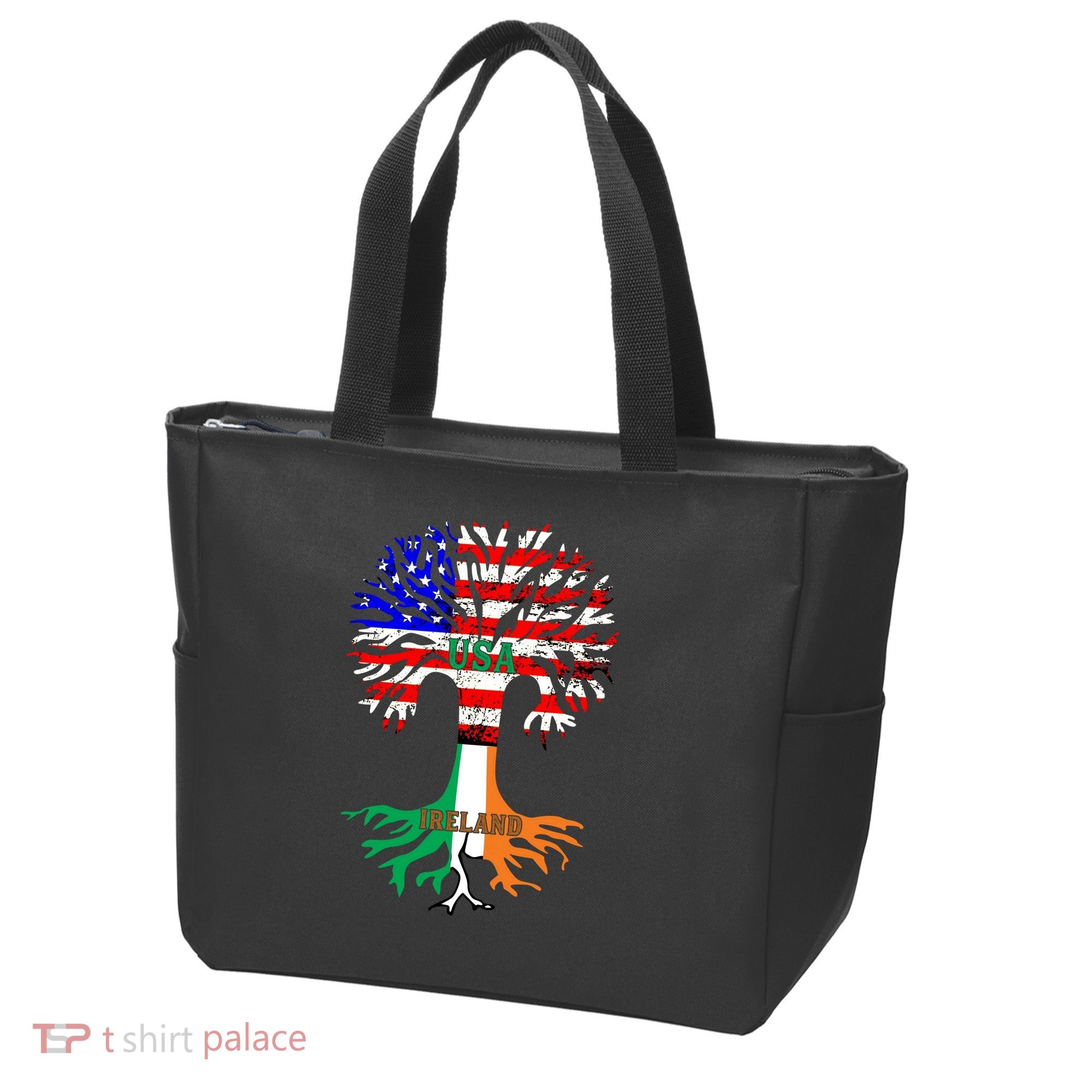 American Grown Irish Roots Ireland Flag Tote Bag