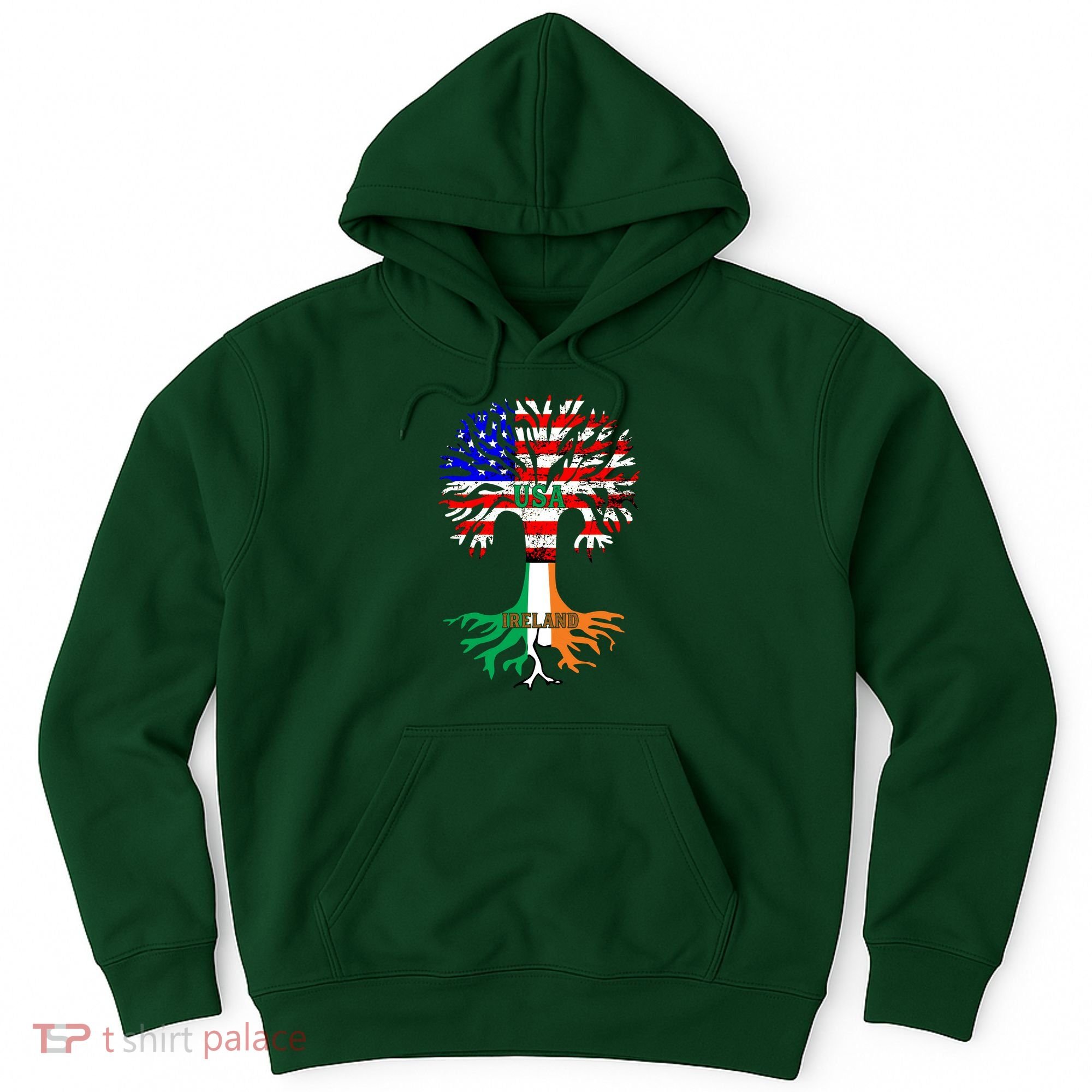 American Grown Irish Roots Ireland Flag Hoodie
