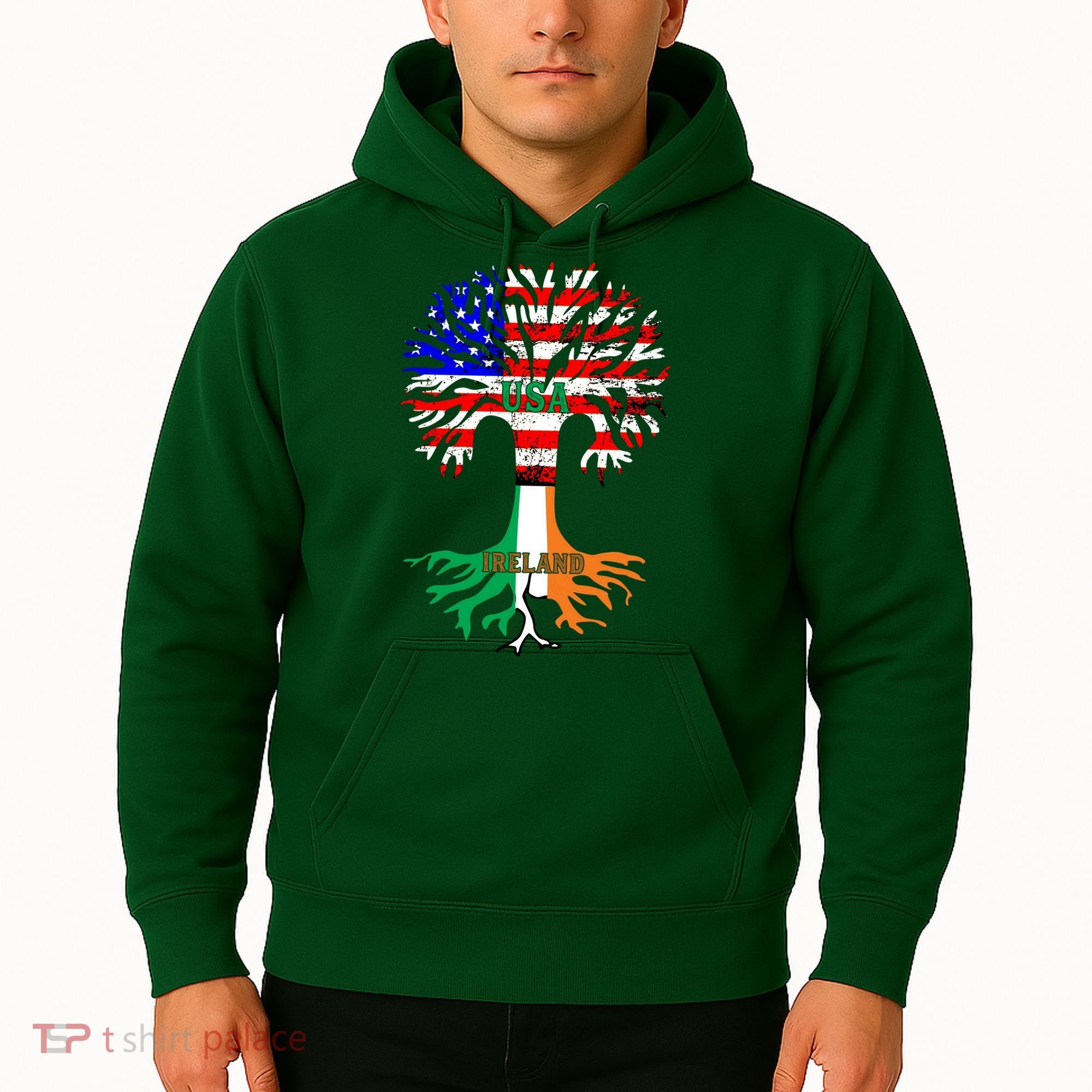American Grown Irish Roots Ireland Flag Hoodie