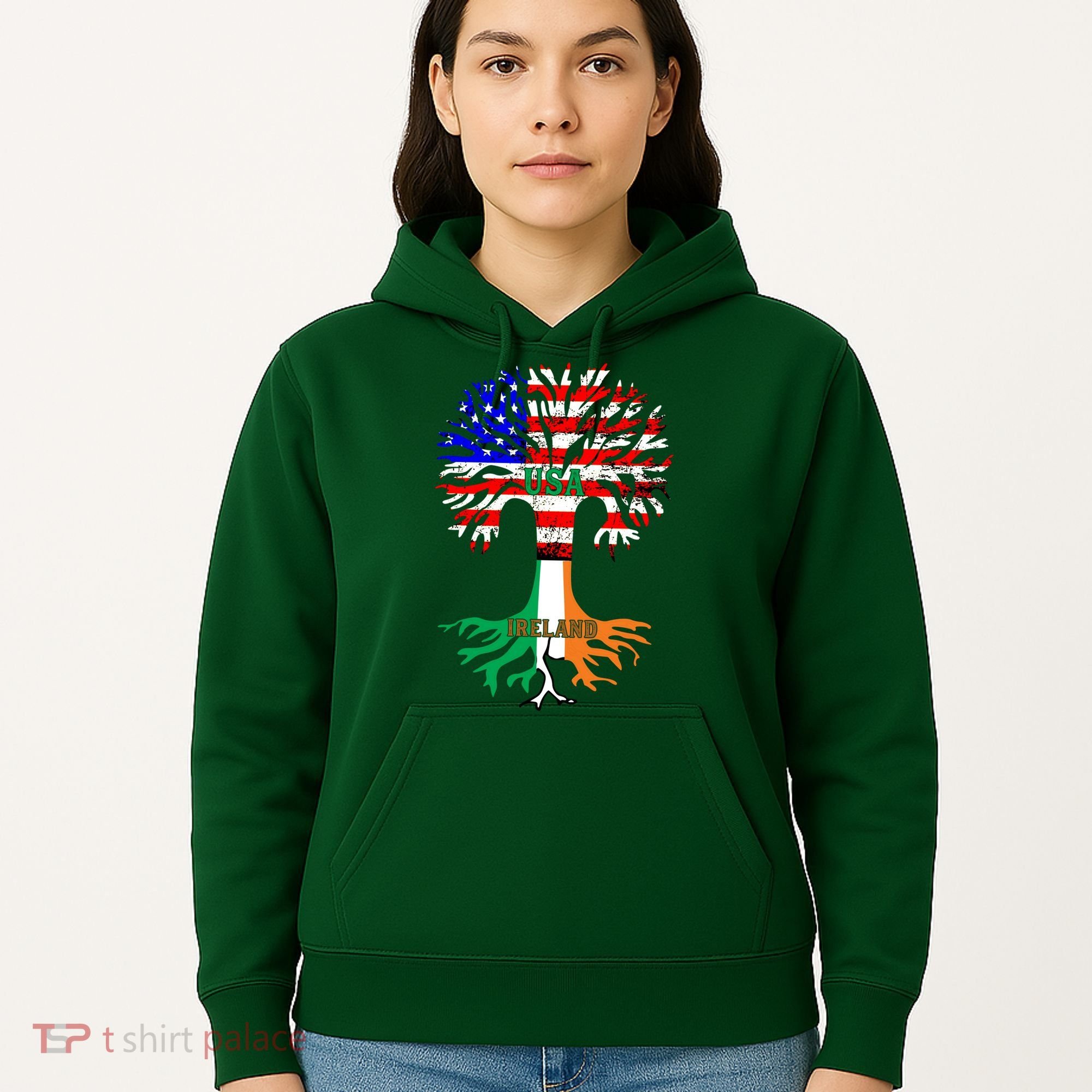 American Grown Irish Roots Ireland Flag Hoodie
