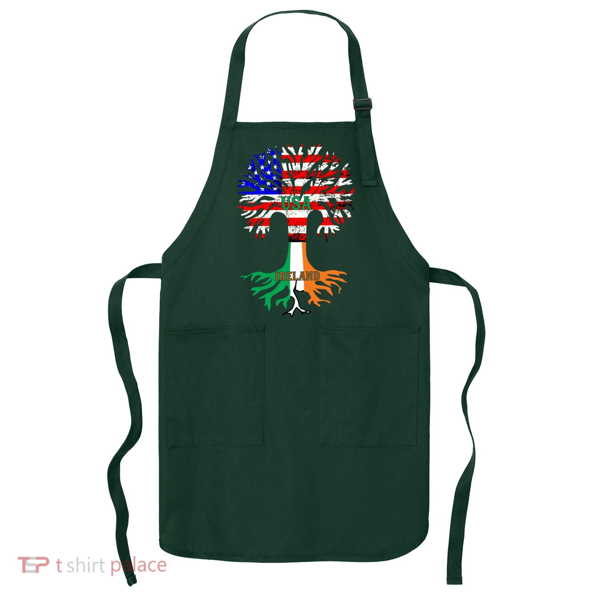 American Grown Irish Roots Ireland Flag Apron