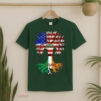 American Grown Irish Roots Ireland Flag T-Shirt thumb 2