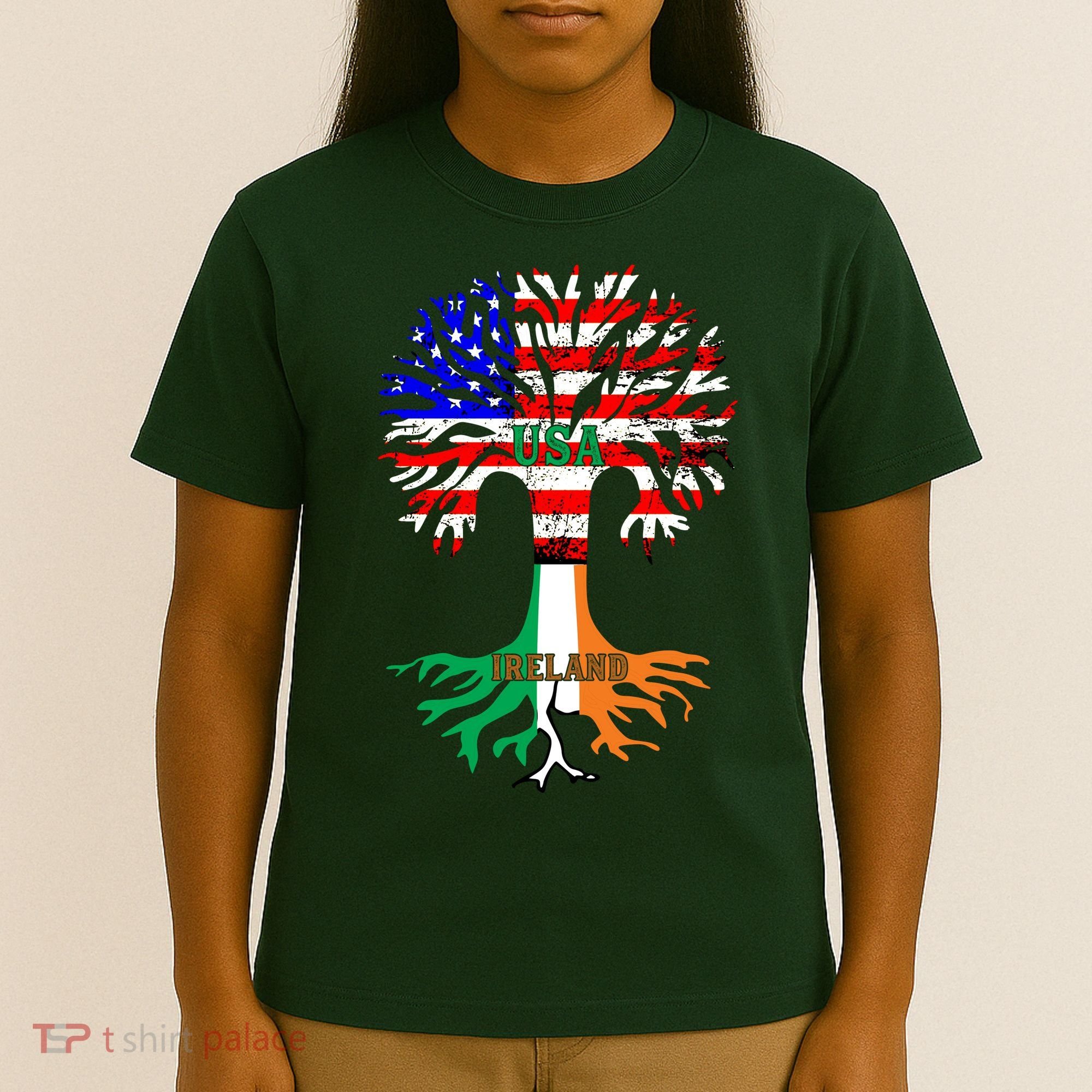 American Grown Irish Roots Ireland Flag T-Shirt