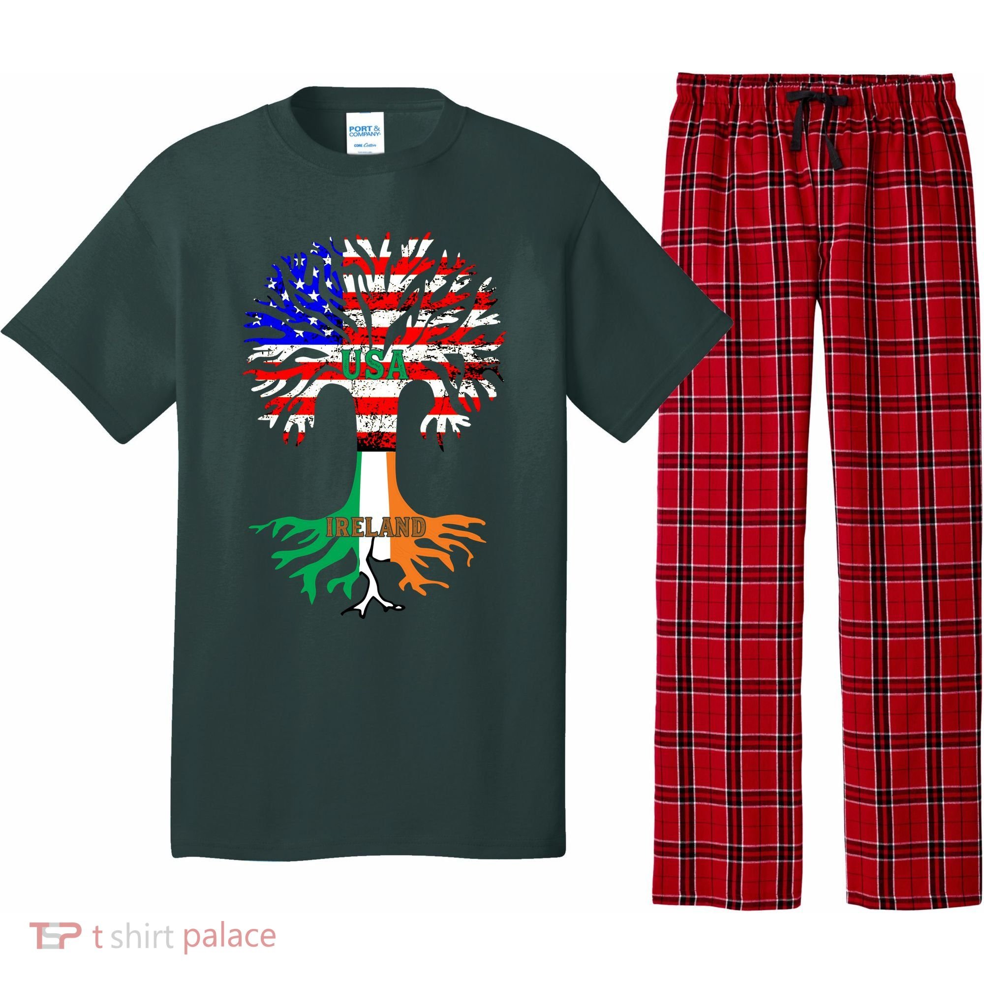 American Grown Irish Roots Ireland Flag Pajama Set