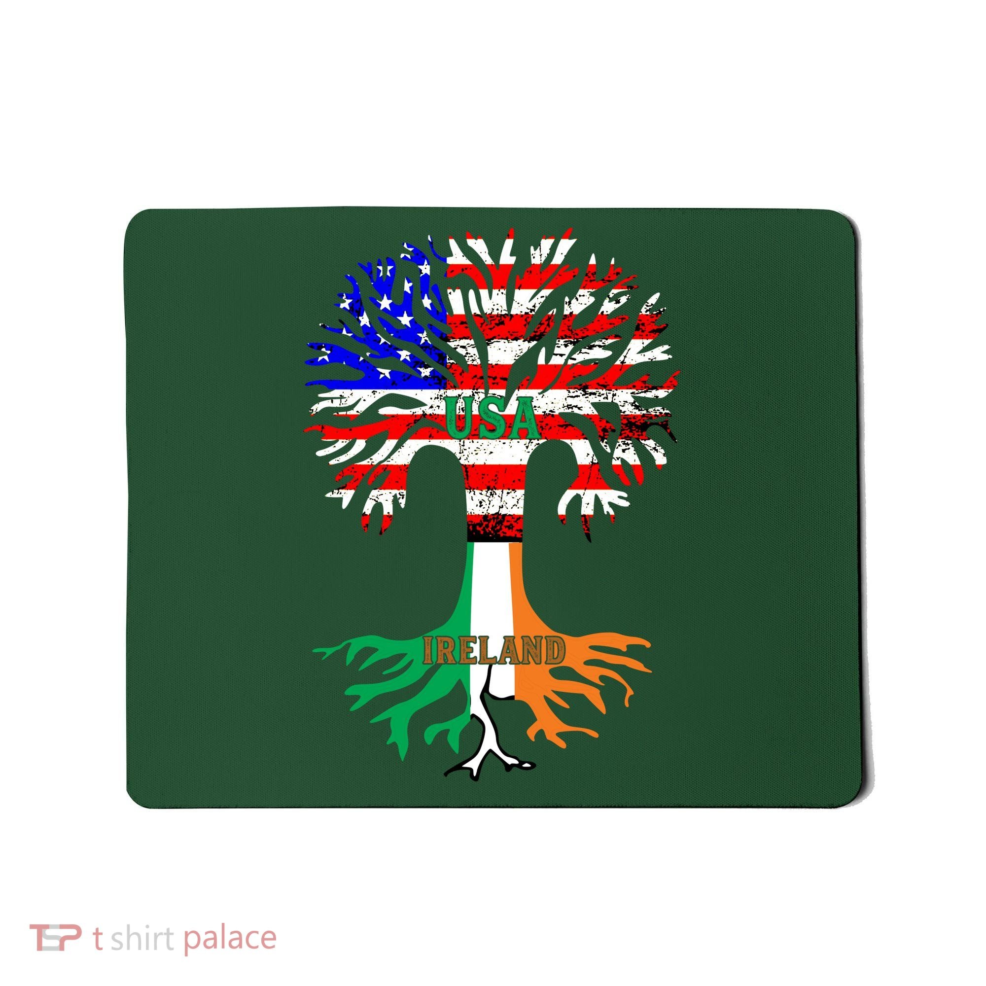 American Grown Irish Roots Ireland Flag Mousepad