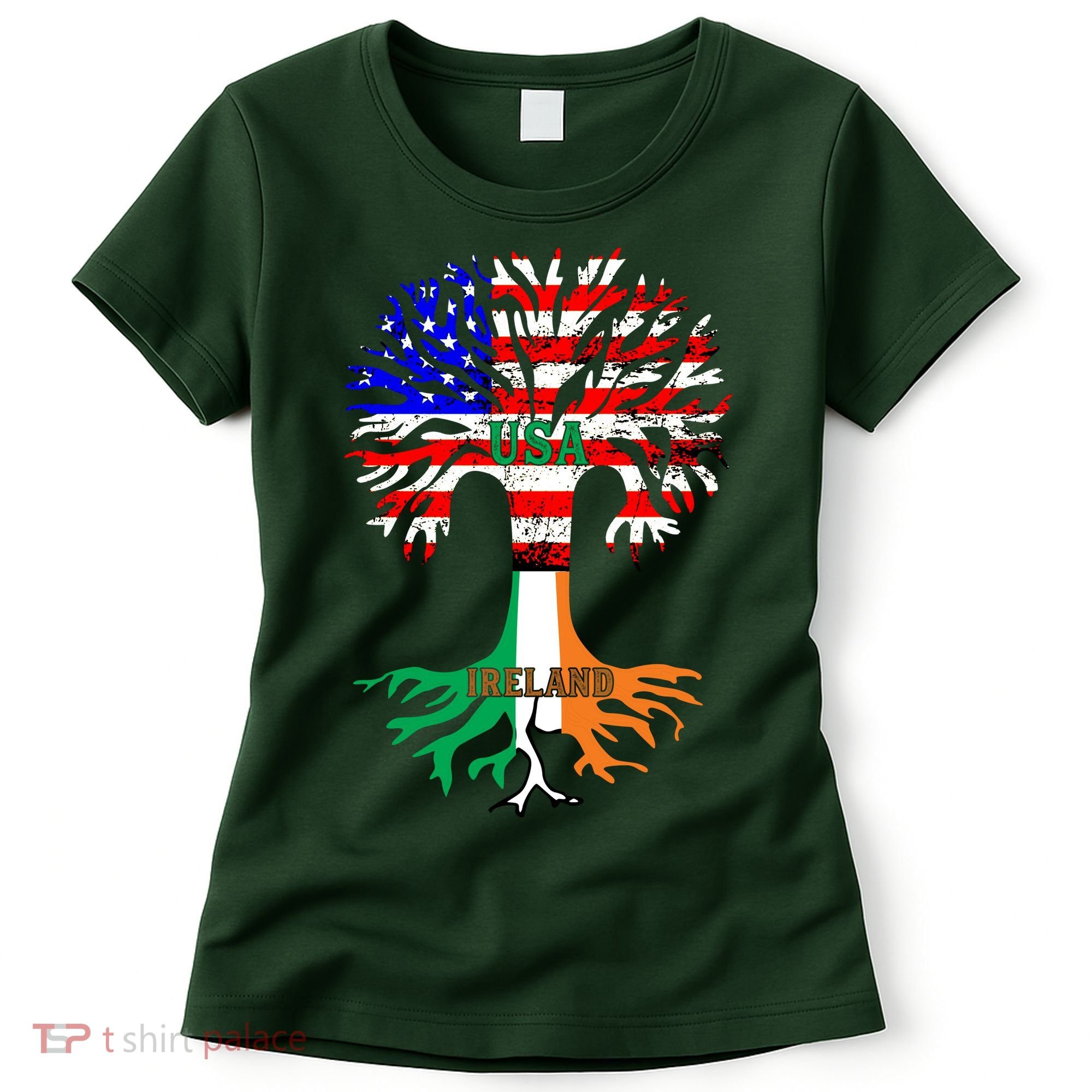 American Grown Irish Roots Ireland Flag Women's T-Shirt