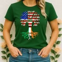 American Grown Irish Roots Ireland Flag Women's T-Shirt thumb 2