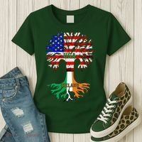 American Grown Irish Roots Ireland Flag Women's T-Shirt thumb 3