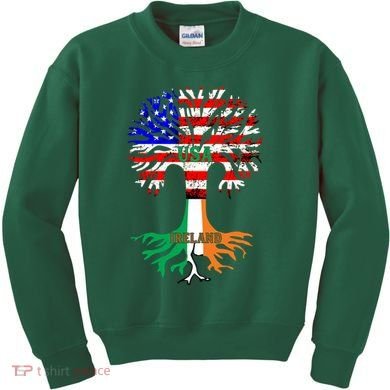American Grown Irish Roots Ireland Flag Kids Sweatshirt