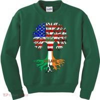 American Grown Irish Roots Ireland Flag Kids Sweatshirt thumb 0