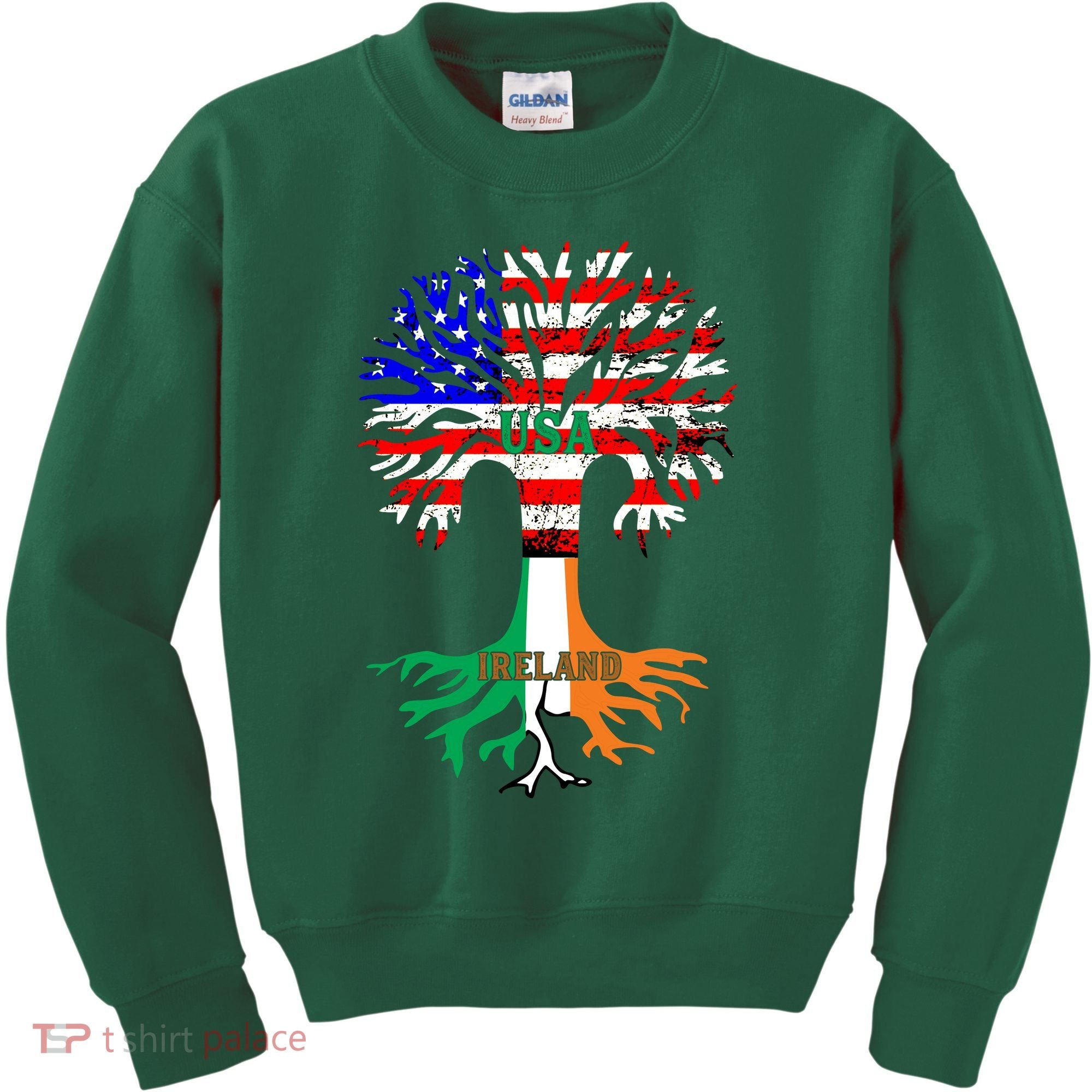 American Grown Irish Roots Ireland Flag Kids Sweatshirt
