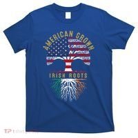 American Grown Irish Roots Tree Flag Family Heritage Gift T-Shirt thumb 0