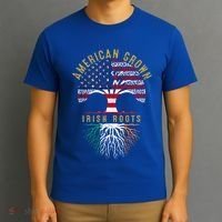 American Grown Irish Roots Tree Flag Family Heritage Gift T-Shirt thumb 3