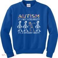 Autism Gift It's A Different Ability Gift Autism Awareness Cool Gift Kids Sweatshirt thumb 0