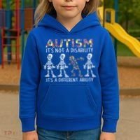 Autism Gift It's A Different Ability Gift Autism Awareness Cool Gift Kids Hoodie thumb 3