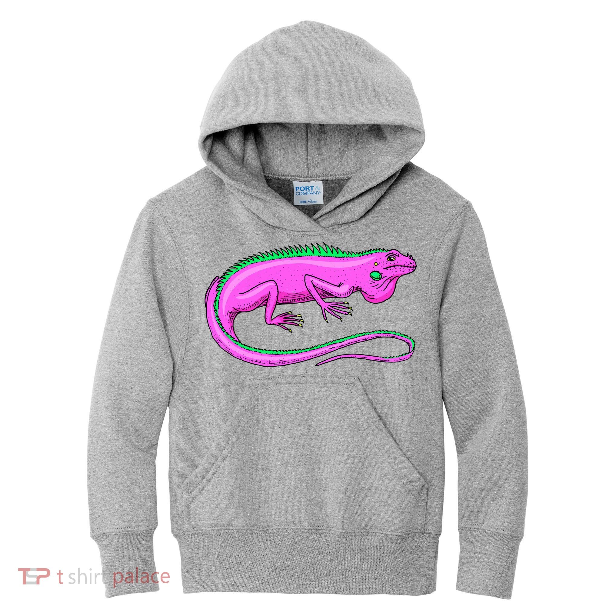 American Green Iguana Lizard Kids Hoodie