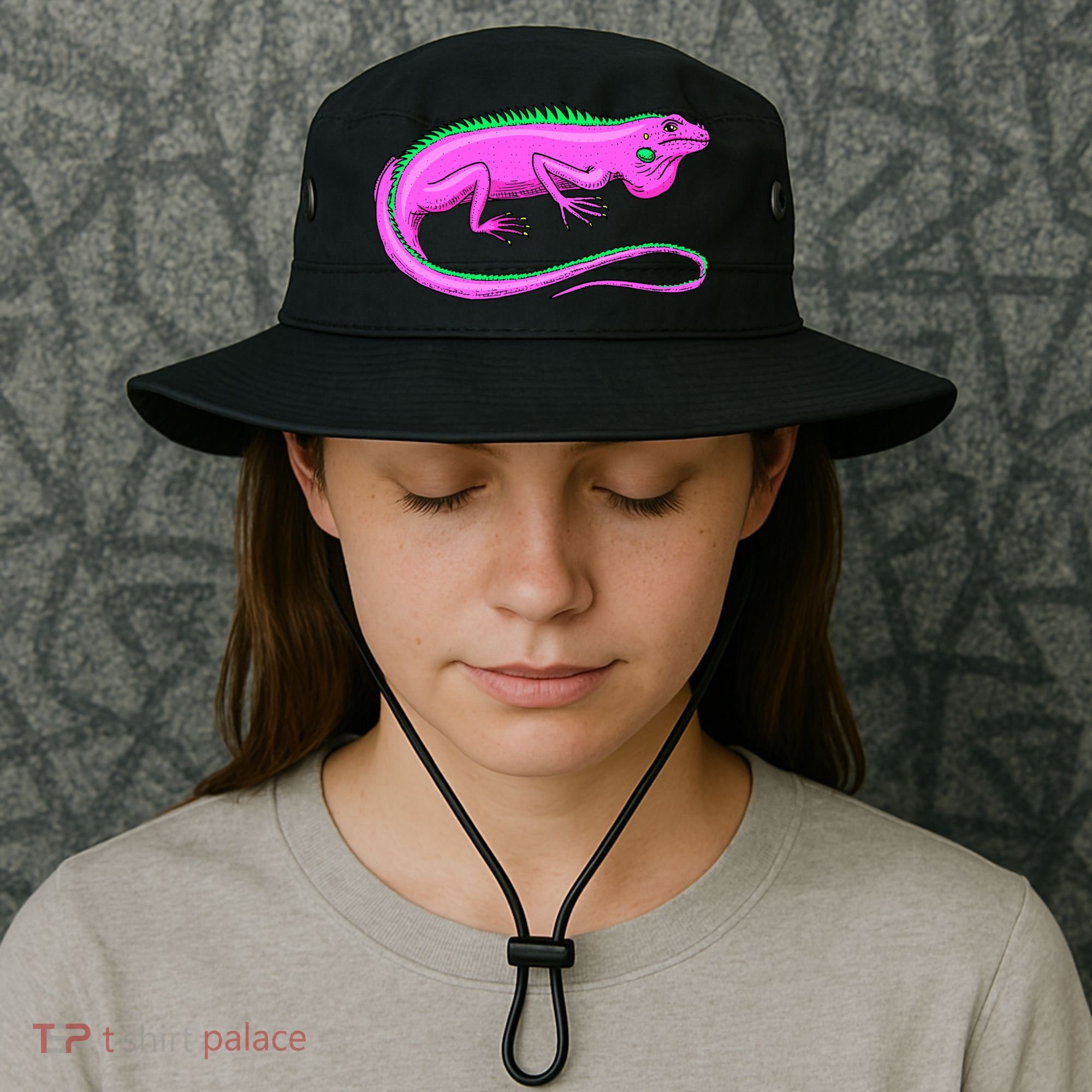 American Green Iguana Lizard Bucket Hat