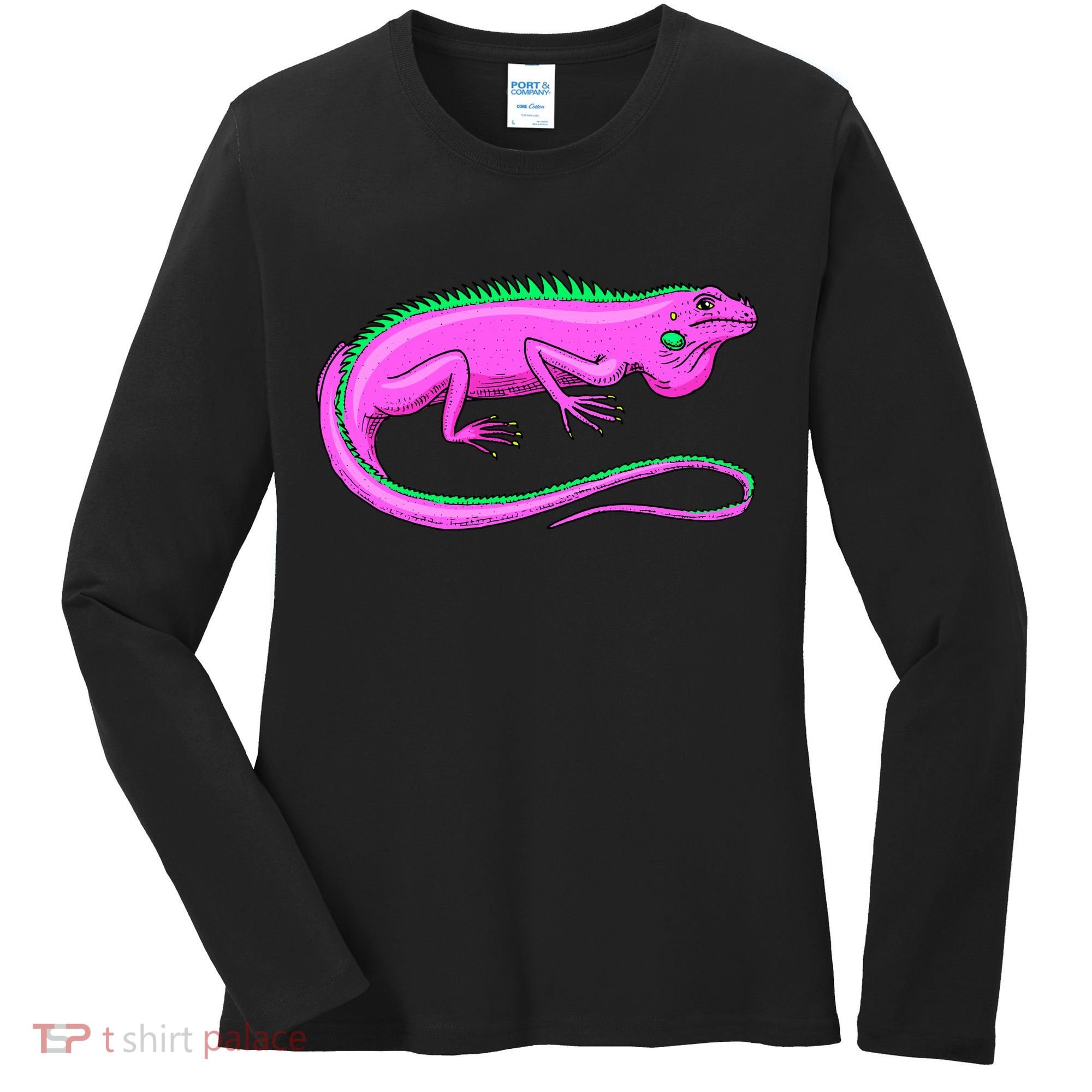 American Green Iguana Lizard Women's Long Sleeve Shirt