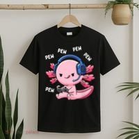 Axolotl Gaming Kids Boys Girls Anime Video Game Pew Gamer T-Shirt thumb 2