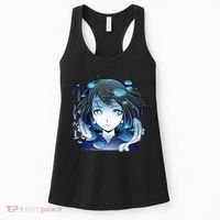 Anime Girl Koi Fishes Japanese Women's Tank Top thumb 0