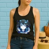 Anime Girl Koi Fishes Japanese Women's Tank Top thumb 2