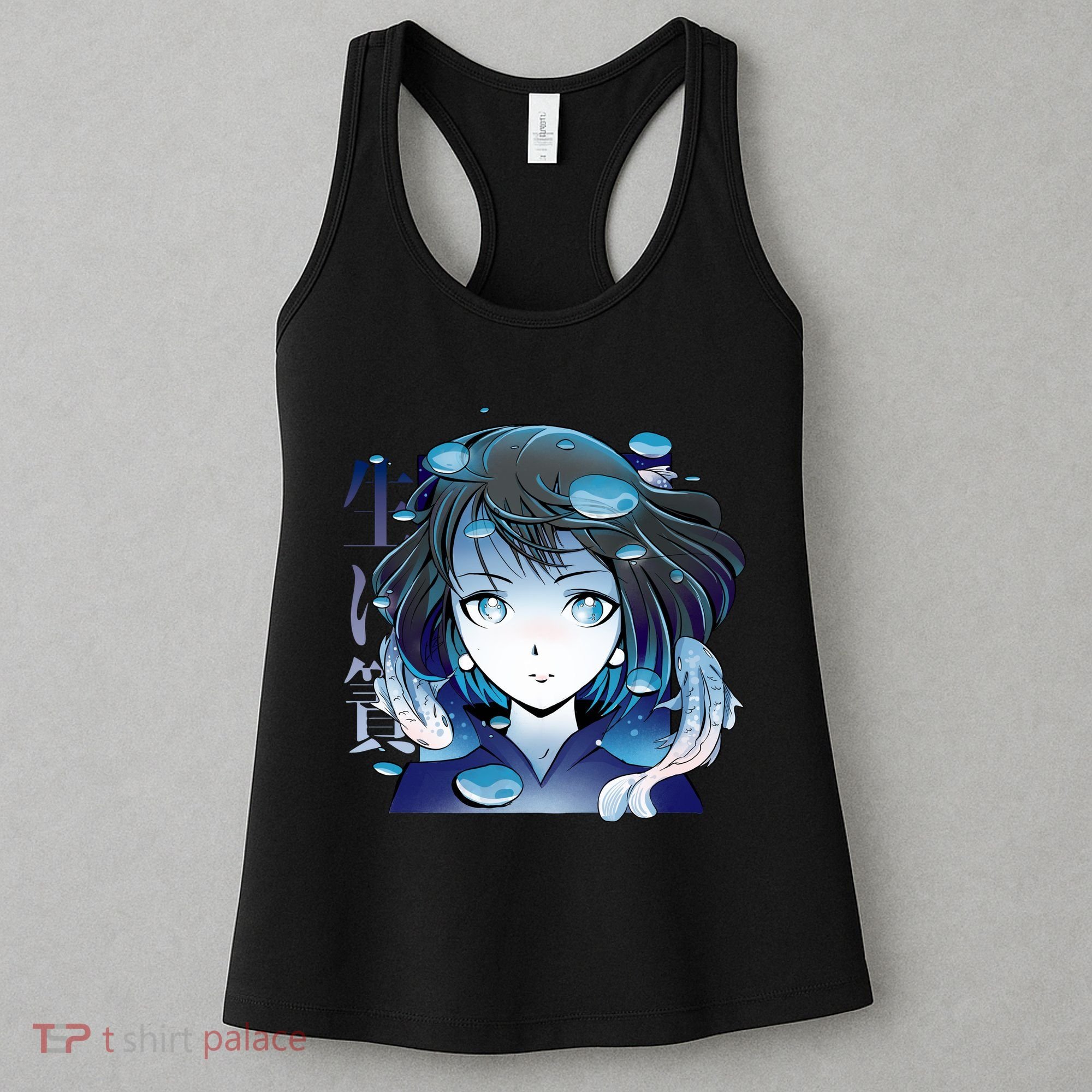 Anime Girl Koi Fishes Japanese Women's Tank Top