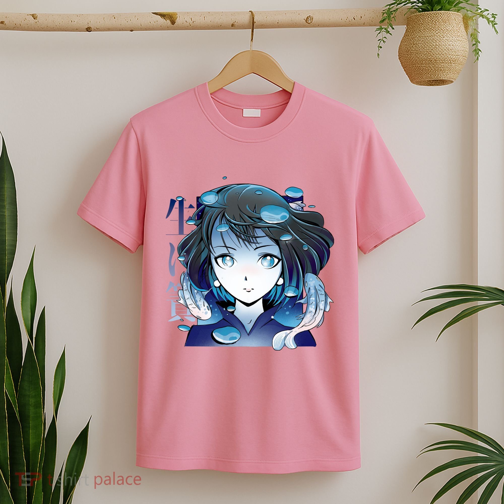 Anime Girl Koi Fishes Japanese T-Shirt