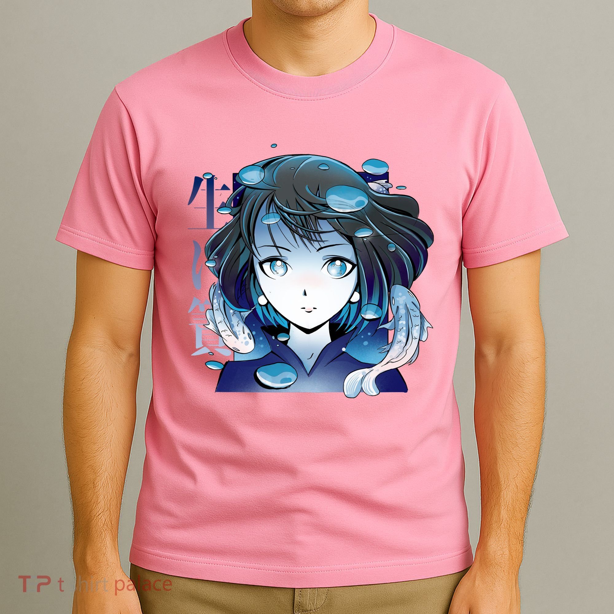 Anime Girl Koi Fishes Japanese T-Shirt