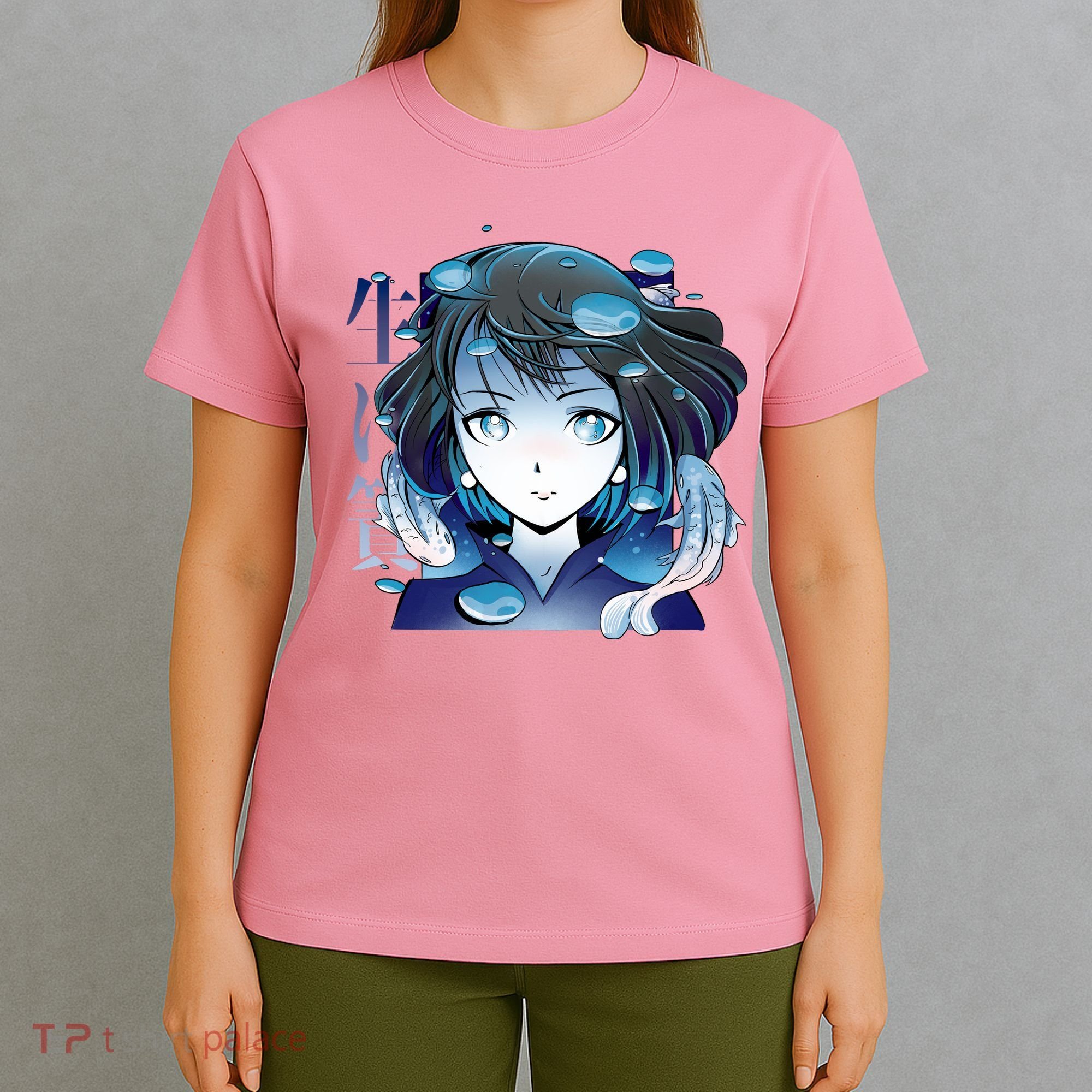 Anime Girl Koi Fishes Japanese T-Shirt