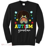 Autism Grandma Life Messy Bun Black Afro Autism Sweatshirt thumb 0
