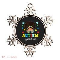 Autism Grandma Life Messy Bun Black Afro Autism Ornament thumb 0