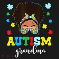 Autism Grandma Life Messy Bun Black Afro Autism Kids Sweatshirt thumb 2