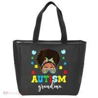Autism Grandma Life Messy Bun Black Afro Autism Tote Bag thumb 0