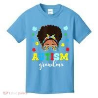Autism Grandma Life Messy Bun Black Afro Autism Kids T-Shirt thumb 0