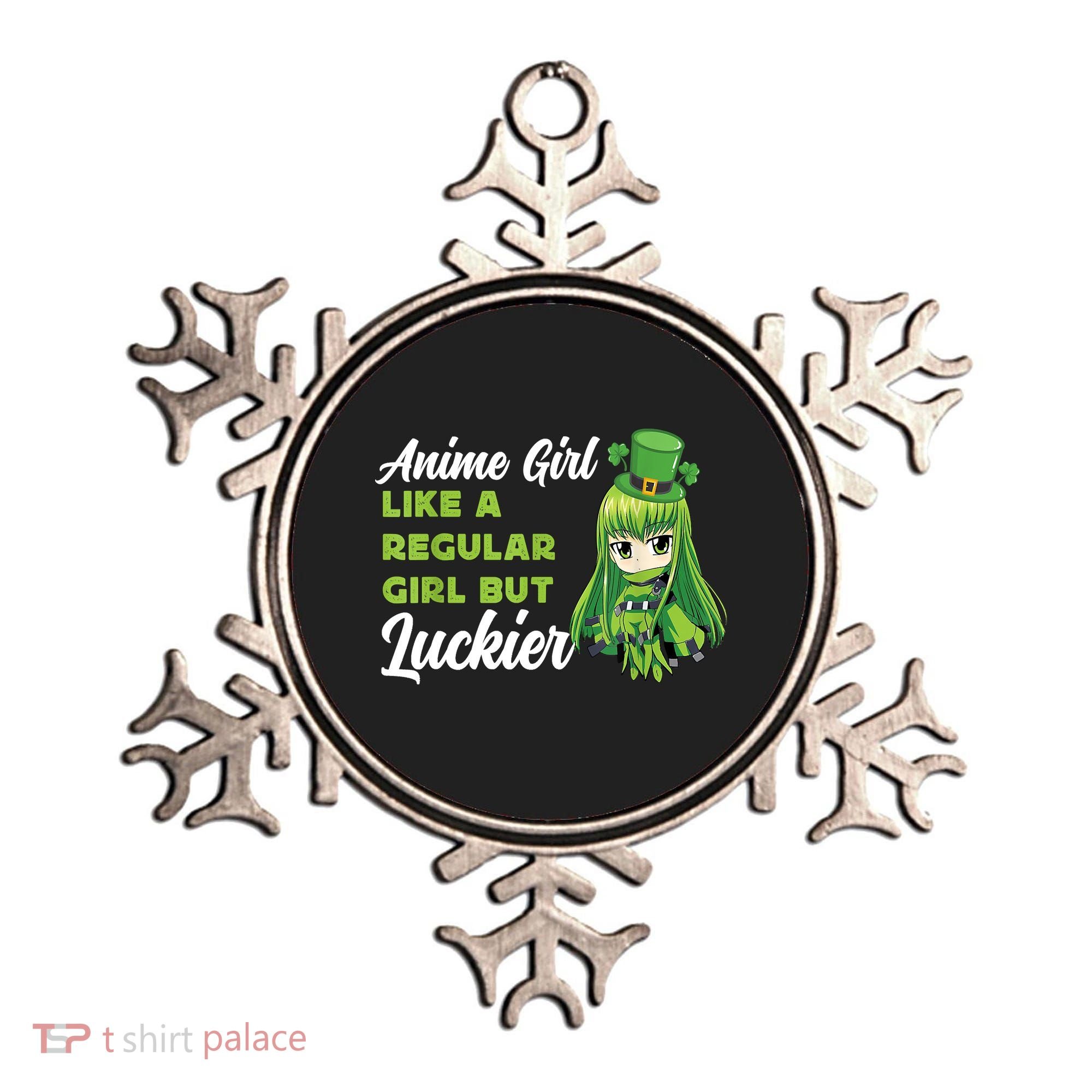 Anime Girl Like A Regular Girl But Luckier St Patrick's Day Ornament