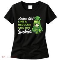Anime Girl Like A Regular Girl But Luckier St Patrick's Day Women's T-Shirt thumb 0