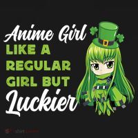 Anime Girl Like A Regular Girl But Luckier St Patrick's Day Women's T-Shirt thumb 6